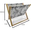 Ambesonne Love Magazine and Book Holder, Hipster Hearts Pattern with Love You Texts Heart Shapes Valentines Day Theme, Floor Rack Decor for Interior of Home & Office, 22″ x 19″, Vermilion Multicolor(Grey Black White)