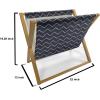 Ambesonne Love Magazine and Book Holder, Hipster Hearts Pattern with Love You Texts Heart Shapes Valentines Day Theme, Floor Rack Decor for Interior of Home & Office, 22″ x 19″, Vermilion Multicolor(Navy Blue and White)