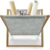 Ambesonne Love Magazine and Book Holder, Hipster Hearts Pattern with Love You Texts Heart Shapes Valentines Day Theme, Floor Rack Decor for Interior of Home & Office, 22″ x 19″, Vermilion Multicolor(Pale Sage Green White)