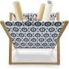 Ambesonne Love Magazine and Book Holder, Hipster Hearts Pattern with Love You Texts Heart Shapes Valentines Day Theme, Floor Rack Decor for Interior of Home & Office, 22″ x 19″, Vermilion Multicolor(Night Blue White)