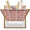 Ambesonne Love Magazine and Book Holder, Hipster Hearts Pattern with Love You Texts Heart Shapes Valentines Day Theme, Floor Rack Decor for Interior of Home & Office, 22″ x 19″, Vermilion Multicolor(Vermilion White)