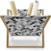 Ambesonne Love Magazine and Book Holder, Hipster Hearts Pattern with Love You Texts Heart Shapes Valentines Day Theme, Floor Rack Decor for Interior of Home & Office, 22″ x 19″, Vermilion Multicolor(Black Grey White)