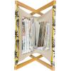 Ambesonne Love Magazine and Book Holder, Hipster Hearts Pattern with Love You Texts Heart Shapes Valentines Day Theme, Floor Rack Decor for Interior of Home & Office, 22″ x 19″, Vermilion Multicolor(Earth Yellow White)