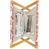 Ambesonne Love Magazine and Book Holder, Hipster Hearts Pattern with Love You Texts Heart Shapes Valentines Day Theme, Floor Rack Decor for Interior of Home & Office, 22″ x 19″, Vermilion Multicolor(Vermilion White)
