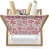 Ambesonne Love Magazine and Book Holder, Hipster Hearts Pattern with Love You Texts Heart Shapes Valentines Day Theme, Floor Rack Decor for Interior of Home & Office, 22″ x 19″, Vermilion Multicolor(Coral White)