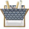 Ambesonne Love Magazine and Book Holder, Hipster Hearts Pattern with Love You Texts Heart Shapes Valentines Day Theme, Floor Rack Decor for Interior of Home & Office, 22″ x 19″, Vermilion Multicolor(Dark Blue White)