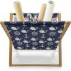 Ambesonne Love Magazine and Book Holder, Hipster Hearts Pattern with Love You Texts Heart Shapes Valentines Day Theme, Floor Rack Decor for Interior of Home & Office, 22″ x 19″, Vermilion Multicolor(Navy Blue White)