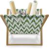 Ambesonne Love Magazine and Book Holder, Hipster Hearts Pattern with Love You Texts Heart Shapes Valentines Day Theme, Floor Rack Decor for Interior of Home & Office, 22″ x 19″, Vermilion Multicolor(Green White)