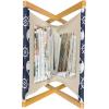 Ambesonne Love Magazine and Book Holder, Hipster Hearts Pattern with Love You Texts Heart Shapes Valentines Day Theme, Floor Rack Decor for Interior of Home & Office, 22″ x 19″, Vermilion Multicolor(Navy Blue White)