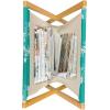 Ambesonne Love Magazine and Book Holder, Hipster Hearts Pattern with Love You Texts Heart Shapes Valentines Day Theme, Floor Rack Decor for Interior of Home & Office, 22″ x 19″, Vermilion Multicolor(Turquoise White)