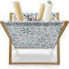 Ambesonne Love Magazine and Book Holder, Hipster Hearts Pattern with Love You Texts Heart Shapes Valentines Day Theme, Floor Rack Decor for Interior of Home & Office, 22″ x 19″, Vermilion Multicolor(Teal White)