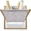 Ambesonne Love Magazine and Book Holder, Hipster Hearts Pattern with Love You Texts Heart Shapes Valentines Day Theme, Floor Rack Decor for Interior of Home & Office, 22″ x 19″, Vermilion Multicolor(Pale Blue Navy Blue)