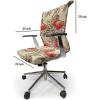 Ambesonne Love Office Chair Cover, Pattern Valentine’s Day with Flowers and Butterfly Holiday Love Antiquity Vintage, Stretchable Decorative Universal Size High Back Printed Slipcover, Beige Brown Red(Beige Brown Red)