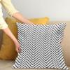 Ambesonne Modern Throw Pillow Cushion Cover, Geometric Triangle Shapes Zig Zag Triggering Lines Minimalist Pattern Print, Decorative Square Accent Pillow Case, 18″ X 18″, Black and White(Black and White)