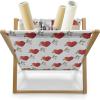 Ambesonne Romantic Magazine and Book Holder, Continuous Hand Drawn Hearts as Clover Leaves Monochrome Valentine’s Day, Floor Rack Decor for Interior of Home & Office, 22″ x 19″, Hot Pink and White(Vermilion Pale Orange)
