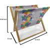 Ambesonne Romantic Magazine and Book Holder, Continuous Hand Drawn Hearts as Clover Leaves Monochrome Valentine’s Day, Floor Rack Decor for Interior of Home & Office, 22″ x 19″, Hot Pink and White(Purpleblue Multicolor)