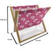 Ambesonne Romantic Magazine and Book Holder, Continuous Hand Drawn Hearts as Clover Leaves Monochrome Valentine’s Day, Floor Rack Decor for Interior of Home & Office, 22″ x 19″, Hot Pink and White(Hot Pink and White)
