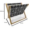 Ambesonne Romantic Magazine and Book Holder, Continuous Hand Drawn Hearts as Clover Leaves Monochrome Valentine’s Day, Floor Rack Decor for Interior of Home & Office, 22″ x 19″, Hot Pink and White(White and Black)