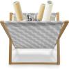 Ambesonne Romantic Magazine and Book Holder, Continuous Hand Drawn Hearts as Clover Leaves Monochrome Valentine’s Day, Floor Rack Decor for Interior of Home & Office, 22″ x 19″, Hot Pink and White(Coconut and Grey)
