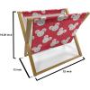 Ambesonne Romantic Magazine and Book Holder, Continuous Hand Drawn Hearts as Clover Leaves Monochrome Valentine’s Day, Floor Rack Decor for Interior of Home & Office, 22″ x 19″, Hot Pink and White(Dark Pink and White)