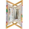 Ambesonne Romantic Magazine and Book Holder, Continuous Hand Drawn Hearts as Clover Leaves Monochrome Valentine’s Day, Floor Rack Decor for Interior of Home & Office, 22″ x 19″, Hot Pink and White(Purpleblue Multicolor)