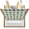 Ambesonne Romantic Magazine and Book Holder, Continuous Hand Drawn Hearts as Clover Leaves Monochrome Valentine’s Day, Floor Rack Decor for Interior of Home & Office, 22″ x 19″, Hot Pink and White(Green White)