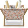 Ambesonne Rose Magazine and Book Holder, Blossoming Romantic Valentines Day Themed Flowers Feminine Style Blooms, Floor Rack Decor for Interior of Home & Office, 22″ x 19″, Magenta Peach and Green(Pale Orange Pale Blue)