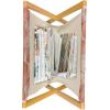 Ambesonne Rose Magazine and Book Holder, Blossoming Romantic Valentines Day Themed Flowers Feminine Style Blooms, Floor Rack Decor for Interior of Home & Office, 22″ x 19″, Magenta Peach and Green(Burnt Sienna Eggshell)