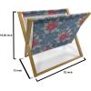 Ambesonne Rose Magazine and Book Holder, Blossoming Romantic Valentines Day Themed Flowers Feminine Style Blooms, Floor Rack Decor for Interior of Home & Office, 22″ x 19″, Magenta Peach and Green(Dark Blue Vermilion)
