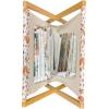 Ambesonne Rose Magazine and Book Holder, Blossoming Romantic Valentines Day Themed Flowers Feminine Style Blooms, Floor Rack Decor for Interior of Home & Office, 22″ x 19″, Magenta Peach and Green(Pale Orange Pale Blue)