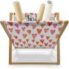Ambesonne Rose Magazine and Book Holder, Blossoming Romantic Valentines Day Themed Flowers Feminine Style Blooms, Floor Rack Decor for Interior of Home & Office, 22″ x 19″, Magenta Peach and Green(Burnt Orange and Pink)