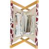 Ambesonne Rose Magazine and Book Holder, Blossoming Romantic Valentines Day Themed Flowers Feminine Style Blooms, Floor Rack Decor for Interior of Home & Office, 22″ x 19″, Magenta Peach and Green(Ruby and Green)