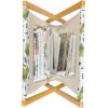 Ambesonne Rose Magazine and Book Holder, Blossoming Romantic Valentines Day Themed Flowers Feminine Style Blooms, Floor Rack Decor for Interior of Home & Office, 22″ x 19″, Magenta Peach and Green(Pistachio Green Black)