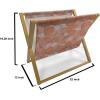 Ambesonne Rose Magazine and Book Holder, Blossoming Romantic Valentines Day Themed Flowers Feminine Style Blooms, Floor Rack Decor for Interior of Home & Office, 22″ x 19″, Magenta Peach and Green(Burnt Sienna Eggshell)
