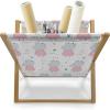 Ambesonne Rose Magazine and Book Holder, Blossoming Romantic Valentines Day Themed Flowers Feminine Style Blooms, Floor Rack Decor for Interior of Home & Office, 22″ x 19″, Magenta Peach and Green(Cadet Blue Cadet Blue)