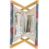Ambesonne Rose Magazine and Book Holder, Blossoming Romantic Valentines Day Themed Flowers Feminine Style Blooms, Floor Rack Decor for Interior of Home & Office, 22″ x 19″, Magenta Peach and Green(Dark Blue Vermilion)