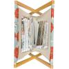 Ambesonne Rose Magazine and Book Holder, Blossoming Romantic Valentines Day Themed Flowers Feminine Style Blooms, Floor Rack Decor for Interior of Home & Office, 22″ x 19″, Magenta Peach and Green(Pale Blue Vermilion)