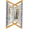 Ambesonne Rose Magazine and Book Holder, Blossoming Romantic Valentines Day Themed Flowers Feminine Style Blooms, Floor Rack Decor for Interior of Home & Office, 22″ x 19″, Magenta Peach and Green(Violet Blue Cream)
