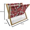 Ambesonne Rose Magazine and Book Holder, Blossoming Romantic Valentines Day Themed Flowers Feminine Style Blooms, Floor Rack Decor for Interior of Home & Office, 22″ x 19″, Magenta Peach and Green(Vermilion Ruby Green)