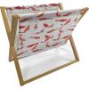 Ambesonne Coral Magazine and Book Holder, Scribbled Little and Big Different Size Heart Forms Love Valentines Mothers Day Theme, Floor Rack Decor for Interior of Home & Office, 22″ x 19″, Coral(Orange)