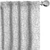 Ambesonne Damask Grey Curtains, Simple Pattern with Curls and Dots in Neutral Design Print, Window Treatments 2 Panel Set for Living Room Bedroom, Pair of – 28″ x 95″, Pale Grey and White(Pale Grey and White)