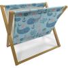 Ambesonne Fuchsia Magazine and Book Holder, Hearts Pattern Valentines Day Themed Design Retro Motifs Vintage Elements, Floor Rack Decor for Interior of Home & Office, 22″ x 19″, Off White Multicolor(Pale Blue Navy Blue)
