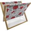 Ambesonne Fuchsia Magazine and Book Holder, Hearts Pattern Valentines Day Themed Design Retro Motifs Vintage Elements, Floor Rack Decor for Interior of Home & Office, 22″ x 19″, Off White Multicolor(Vermilion Black White)