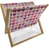 Ambesonne Fuchsia Magazine and Book Holder, Hearts Pattern Valentines Day Themed Design Retro Motifs Vintage Elements, Floor Rack Decor for Interior of Home & Office, 22″ x 19″, Off White Multicolor(Off White Multicolor)