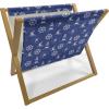 Ambesonne Fuchsia Magazine and Book Holder, Hearts Pattern Valentines Day Themed Design Retro Motifs Vintage Elements, Floor Rack Decor for Interior of Home & Office, 22″ x 19″, Off White Multicolor(Violet Blue White)
