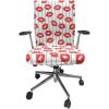 Ambesonne Glamour Office Chair Cover, Woman Lips Behind The Bars Female Love Romance Valentines Day Print, Stretchable Decorative Universal Size High Back Printed Slipcover, Scarlet White and Grey(Scarlet White and Grey)