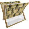 Ambesonne Love Magazine and Book Holder, Hipster Hearts Pattern with Love You Texts Heart Shapes Valentines Day Theme, Floor Rack Decor for Interior of Home & Office, 22″ x 19″, Vermilion Multicolor(Earth Yellow White)
