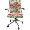 Ambesonne Love Office Chair Cover, Pattern Valentine’s Day with Flowers and Butterfly Holiday Love Antiquity Vintage, Stretchable Decorative Universal Size High Back Printed Slipcover, Beige Brown Red(Beige Brown Red)