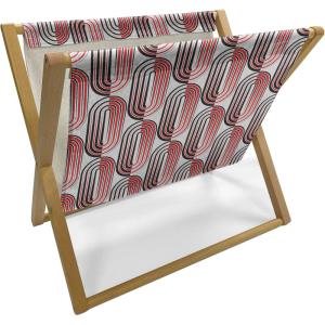 Ambesonne Coral Magazine and Book Holder, Scribbled Little and Big Different Size Heart Forms Love Valentines Mothers Day Theme, Floor Rack Decor for Interior of Home & Office, 22″ x 19″, Coral(Vermilion White)