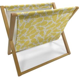 Ambesonne Coral Magazine and Book Holder, Scribbled Little and Big Different Size Heart Forms Love Valentines Mothers Day Theme, Floor Rack Decor for Interior of Home & Office, 22″ x 19″, Coral(White and Yellow)